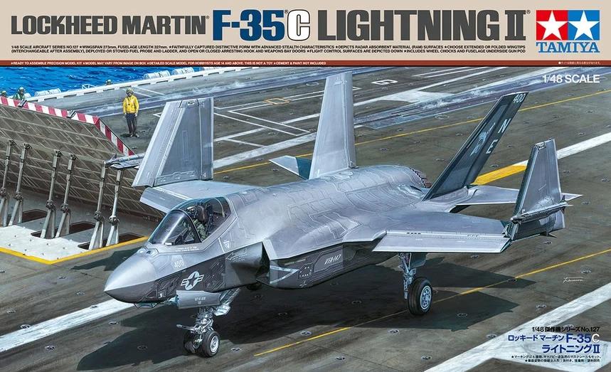Tamiya 1/48 F-35C Lockheed Martin Lightning II Model Kit — box art
