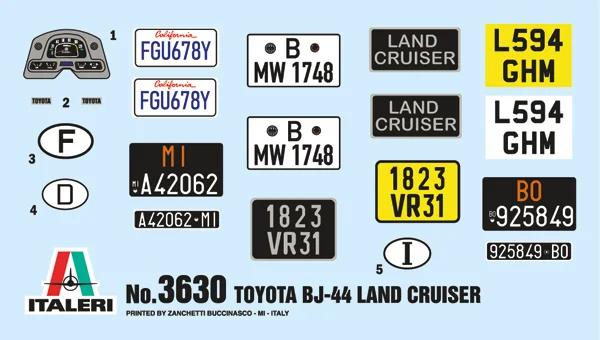 Italeri 1/24 BJ-44 Toyota Land Cruiser Soft Hard Model Kit — official product photo 3