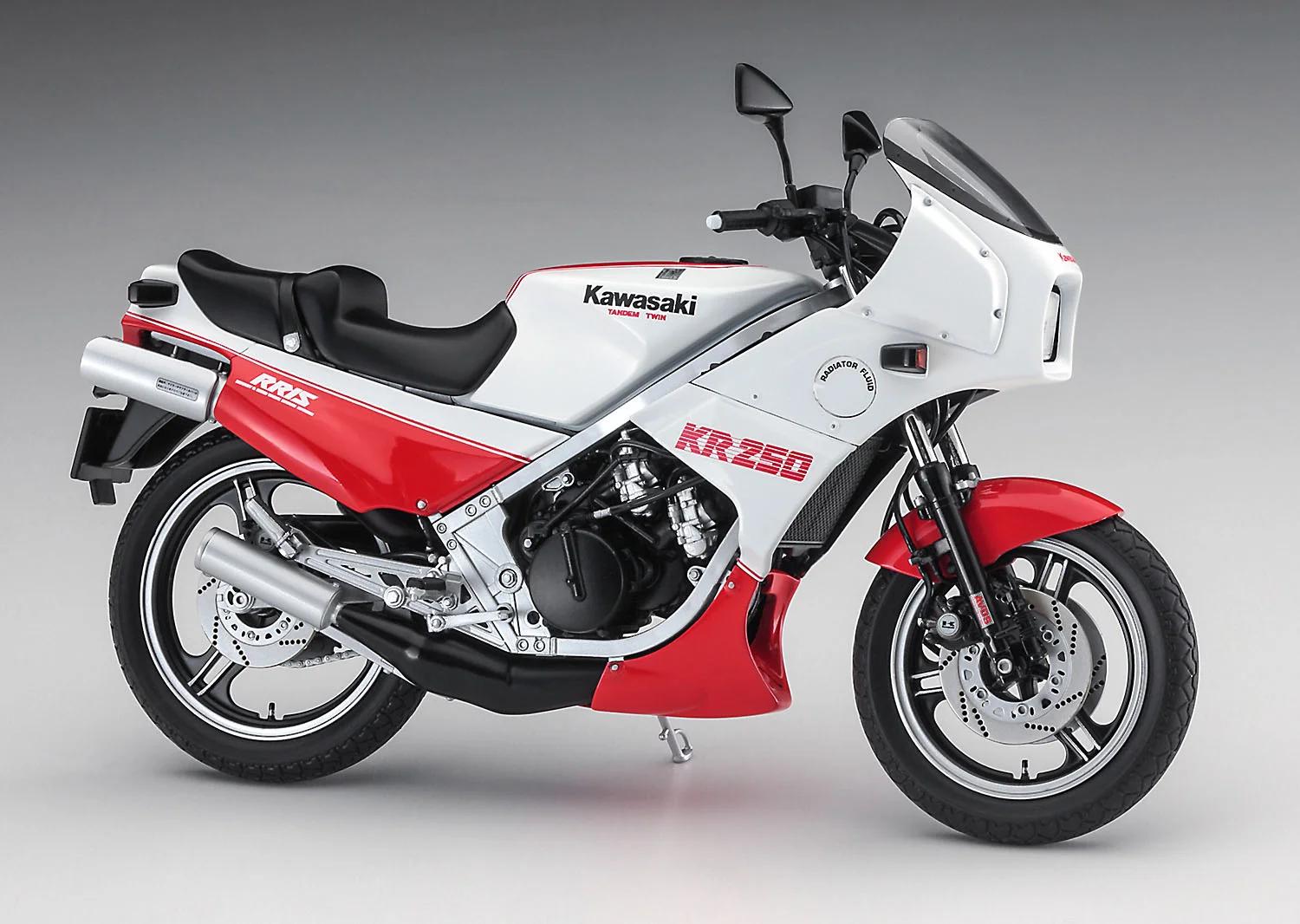 Hasegawa 1/12 Kawasaki Kr250 Red White Model Kit — official product photo 2