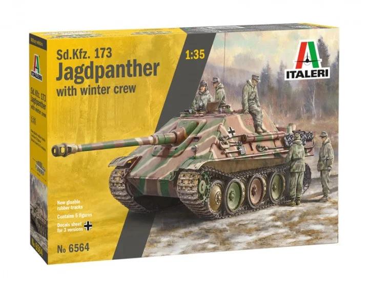 Italeri SD Kfz 173 Jagdpanther W Winter Crew1 35 Model Kit — box art