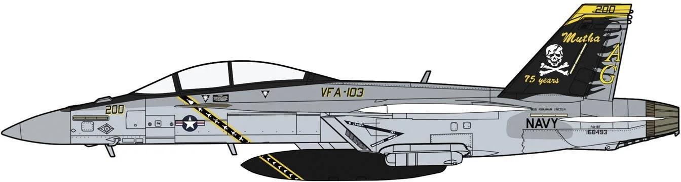 Hasegawa 1/72 VFA-103 F 18f Super Hornet Jolly Model Kit — official product photo 1