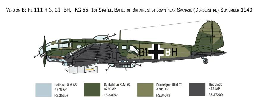 Italeri 1/72 Heinkel He-111h Model Kit — official product photo 4