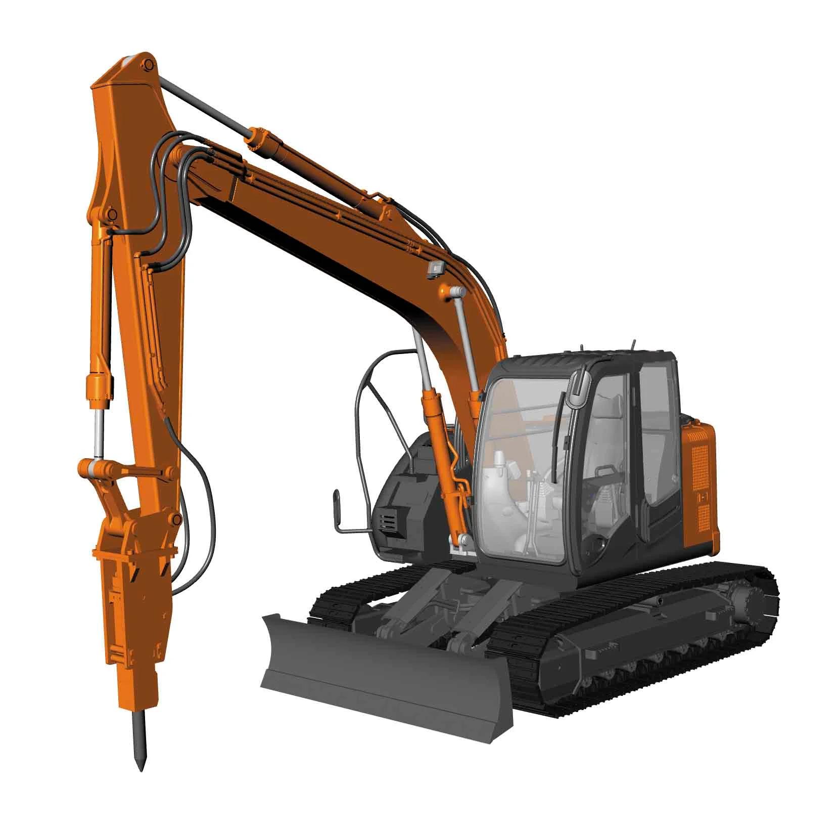 Hasegawa 1/35 Hitachi Excavator Zaxis Breaker Model Kit — box art