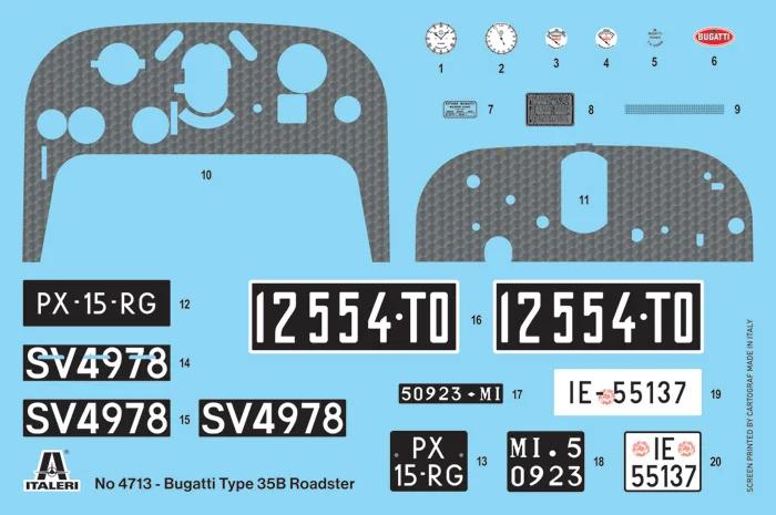 Italeri 1/12 Bugatti 35b Roadster Model Kit — official product photo 3
