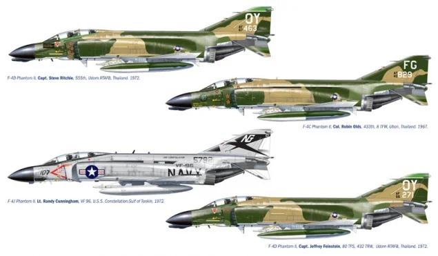 Italeri 1/72 F4c D J Phantom II Aces Model Kit — box art