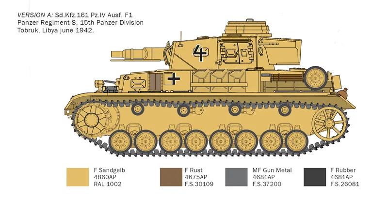 Italeri 1/35 Pz IV F1 F2 G W Africa Korps 80th Model Kit — official product photo 4