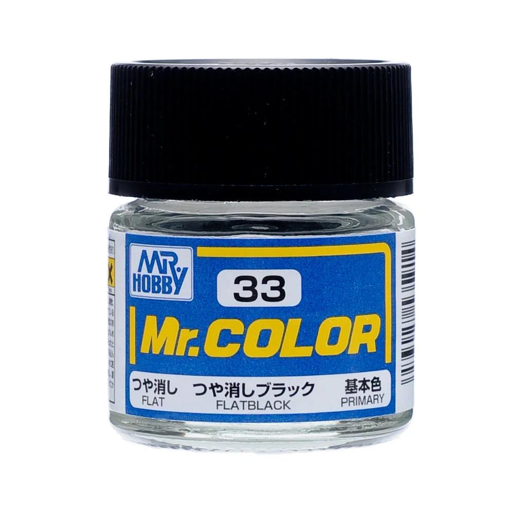 Mr. Hobby Mr. Color Flat Black (C33) 10 ml — official product photo 1