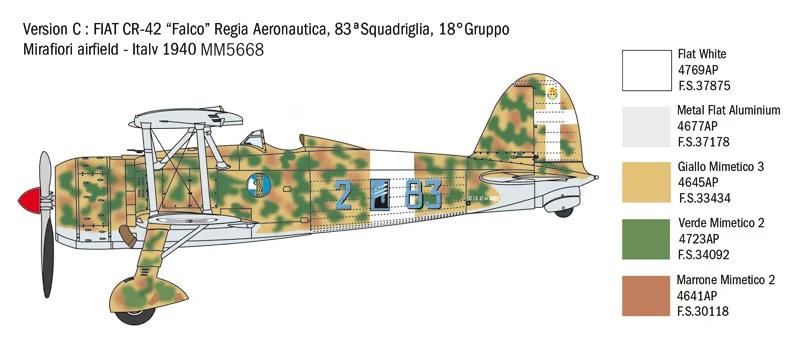 Italeri Fiat Cr42 Falco Battle Britain 48 Model Kit — official product photo 5