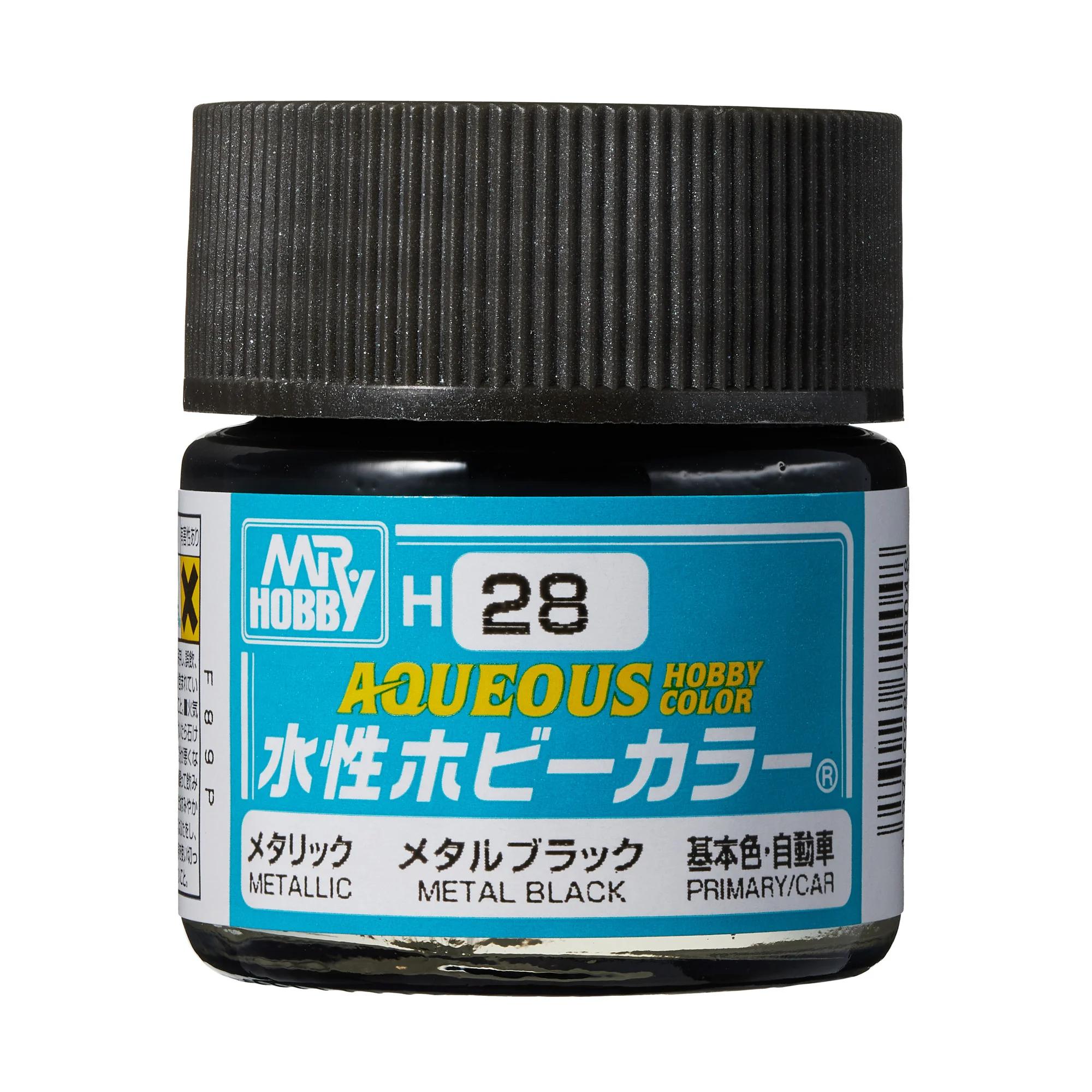 Mr. Hobby Aqueous Hobby Color Metal Black (H28) 10 ml — official product photo 1