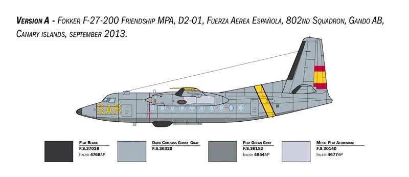 Italeri 1/72 F-27 Fokker Maritime Patrol Aircraf Model Kit — official product photo 4