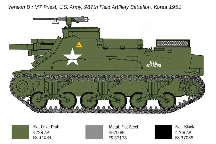 Italeri 1/35 M-7 Priest Self Propelled Howitzer Model Kit — official product photo 5