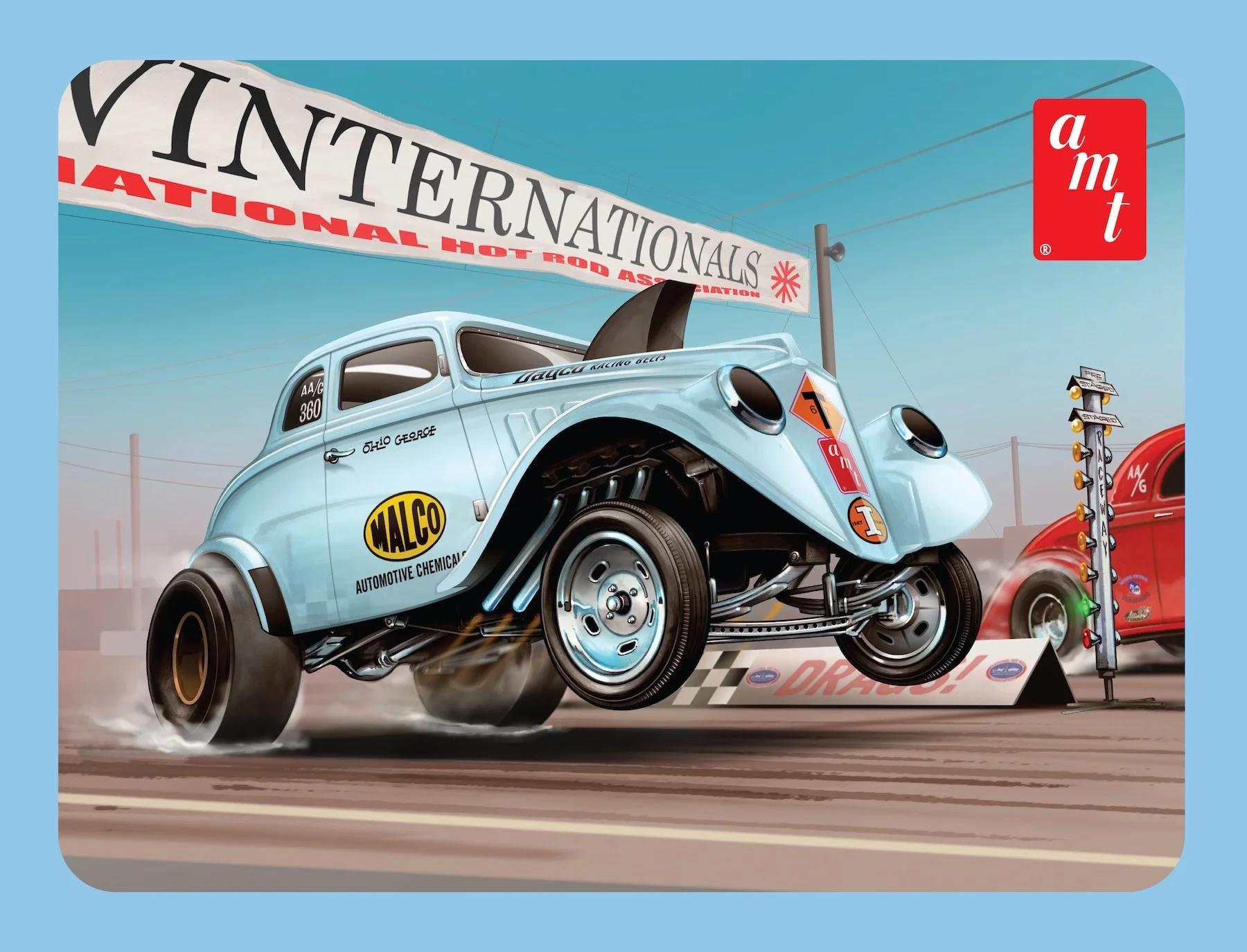 AMT 33willys Gasser Ohio George Tin Pkg 25 Model Kit — box art