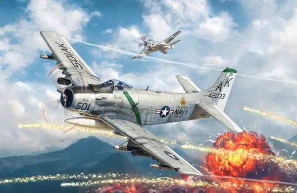 Italeri 1/48 A-1H Skyraider Model Kit — box art