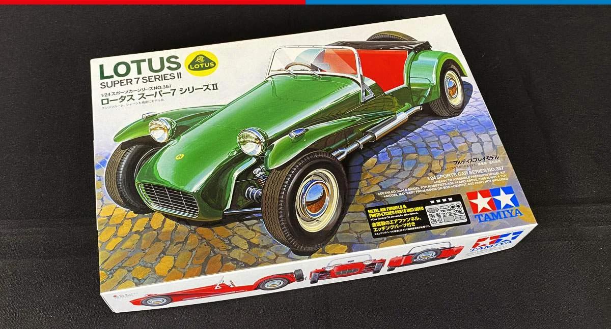 Tamiya 1/24 Lotus Super 7 Series II Model Kit — box art