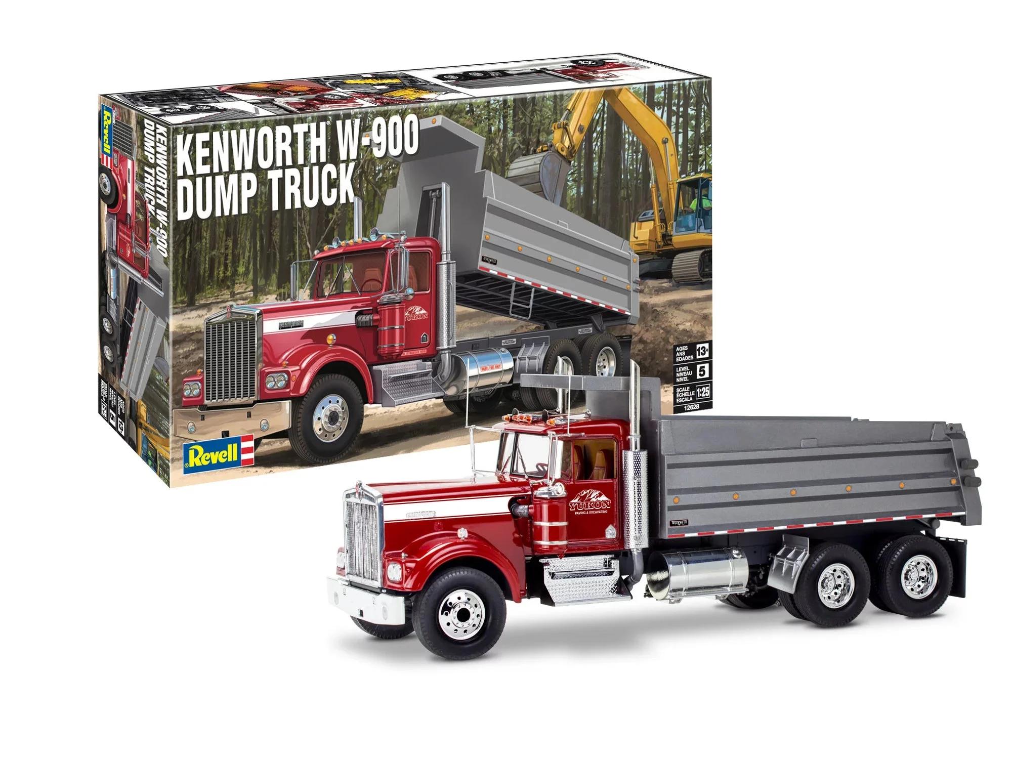 Revell 1/25 Kenworth W900 Dump Truck Model Kit — official product photo 1