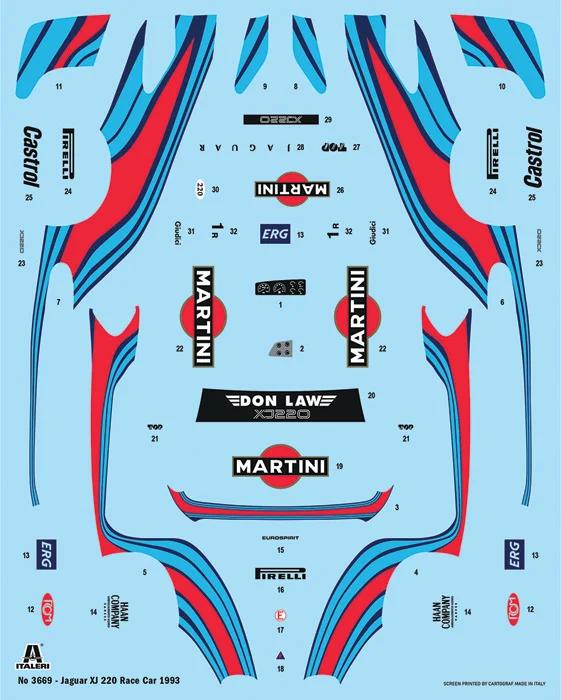 Italeri 1/24 Jaguar Xj220 Racing Model Kit — official product photo 2