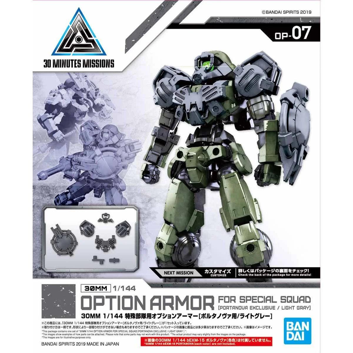 Bandai 07 Spec Forces Option Armor Portanova247 Model Kit — official product photo 2