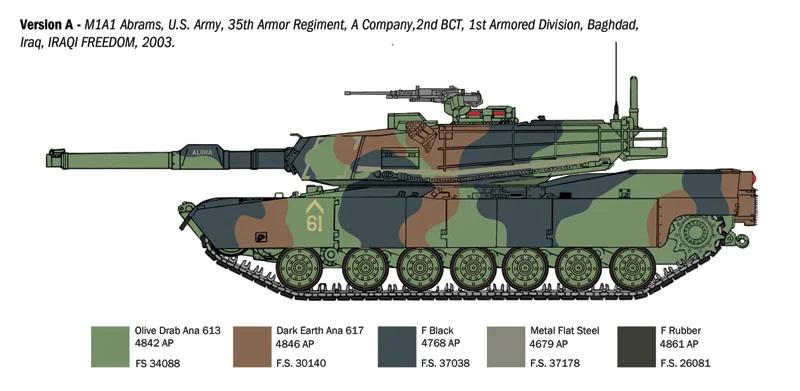 Italeri 1/35 M1a1 A2 Abrams Tank Model Kit — official product photo 3