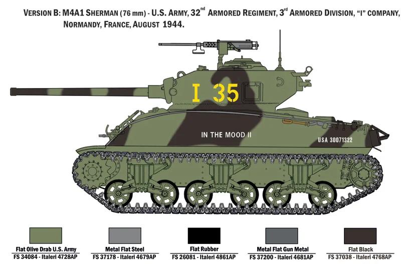 Italeri 1/35 M4a1 Sherman W US Infntry Model Kit — official product photo 5