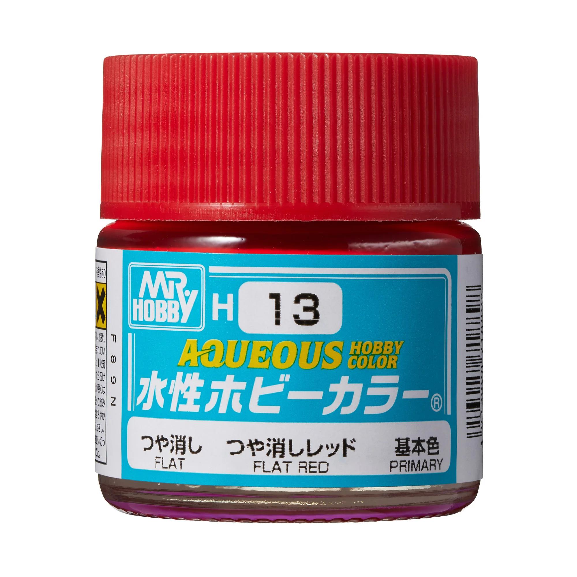 Mr. Hobby Aqueous Hobby Color Flat Red (H13) 10 ml — official product photo 1