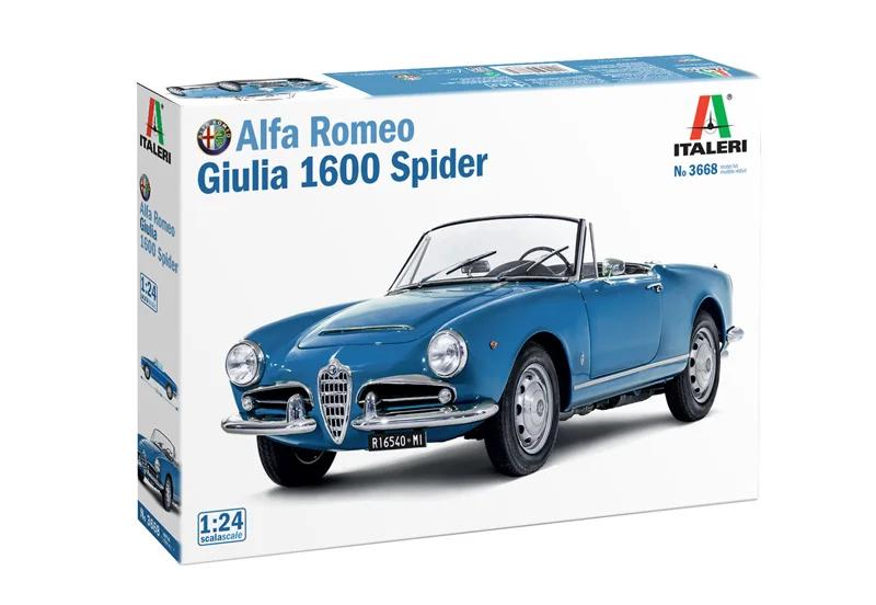 Italeri 1/24 Alfa Romeo Giulia 1600 Spider Model Kit — box art