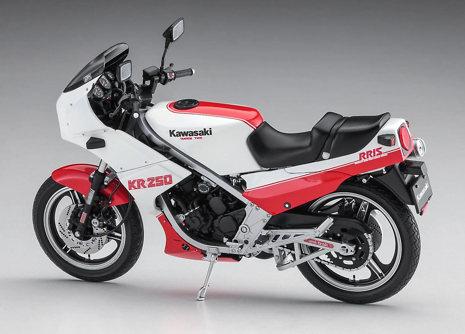Hasegawa 1/12 Kawasaki Kr250 Red White Model Kit — official product photo 3