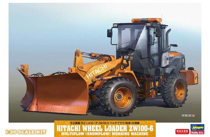 Hasegawa 1/35 Hitachi Wheel Loader Zw100-6 Model Kit — box art