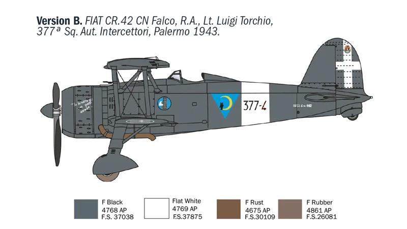 Italeri 1/72 Fiat Cr 42 Cn Falco Night Fighter Model Kit — official product photo 4