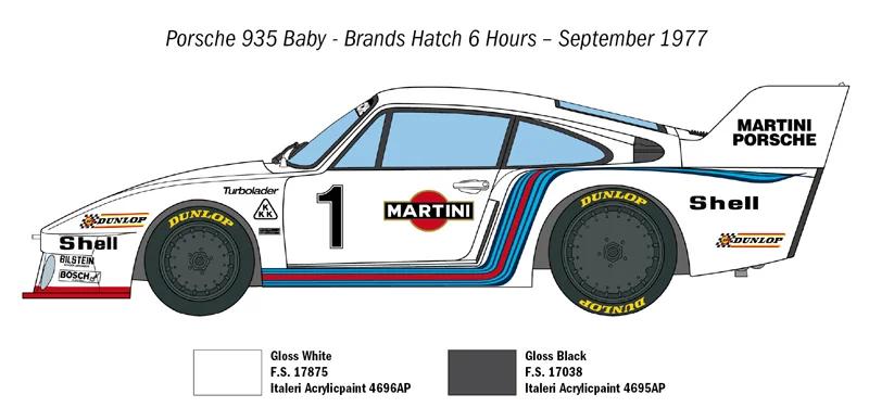 Italeri 1/24 Porsche 935 Baby Model Kit — official product photo 4