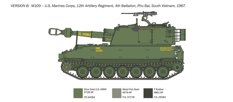Italeri 1/35 M109 A2-a3-g Model Kit — official product photo 4