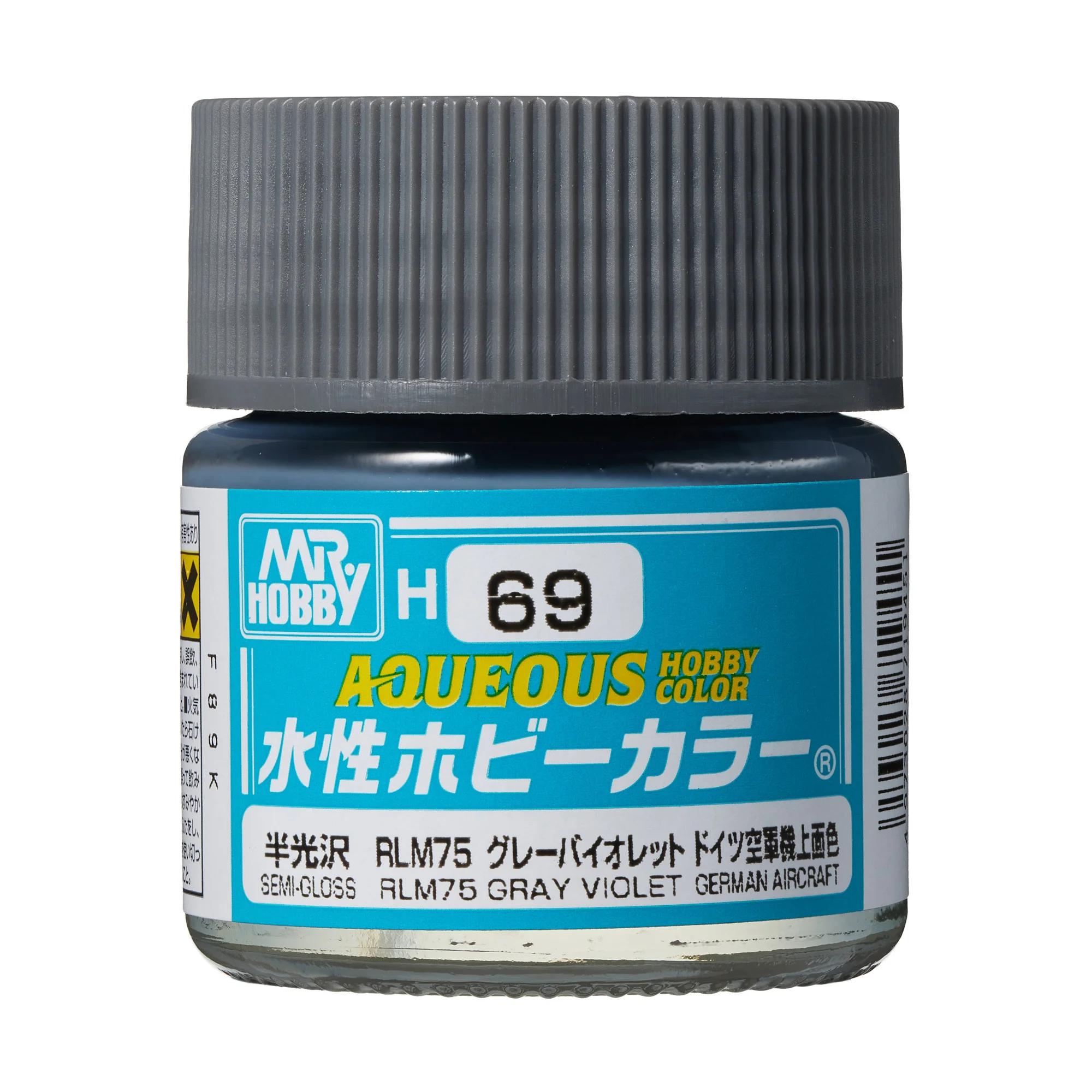 Mr. Hobby Aqueous Hobby Color RLM75 Gray (H69) 10 ml — official product photo 1