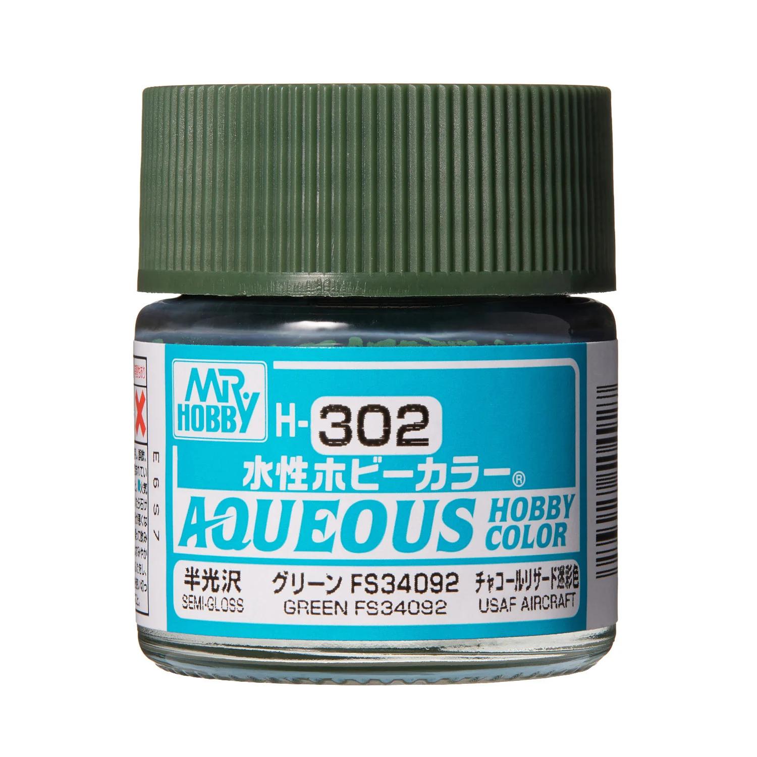 Mr. Hobby Aqueous Hobby Color Green FS 34092 (H302) 10 ml — official product photo 1