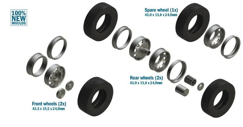 Italeri European Tractors Tires Rims Model Kit — official product photo 1