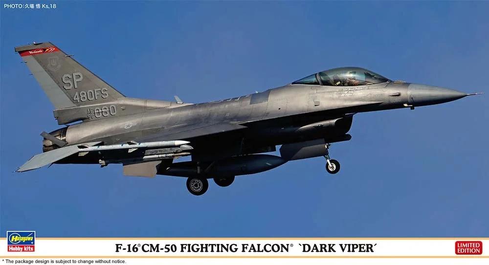 Hasegawa 1/48 F-16CM-50 Fighting Falcon Dark Vipr Model Kit — box art