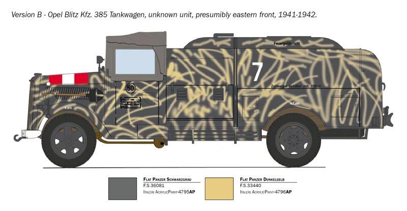 Italeri 1/48 Opel Blitz Tankwagen Kfz 385 Model Kit — official product photo 5