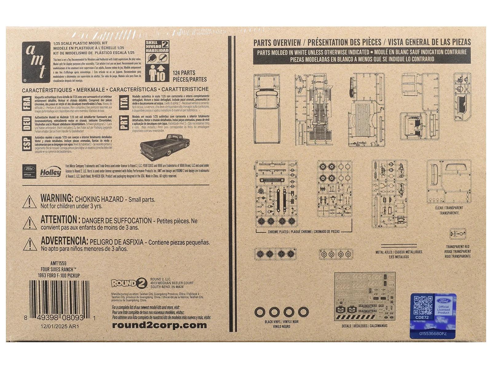 AMT 1/25 F-100 1963 Ford Four Sixes Ranch Model Kit — official product photo 4