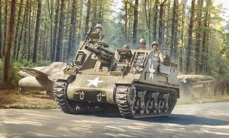 Italeri 1/35 M-7 Priest Self Propelled Howitzer Model Kit — official product photo 1