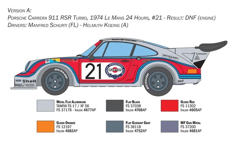 Italeri 1/24 Porsche Carrera Rsr Turbo 934 Model Kit — official product photo 3