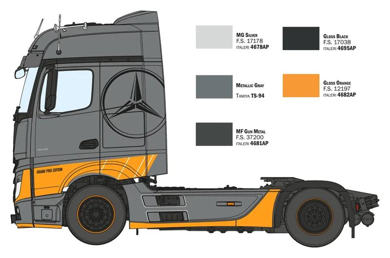 Italeri 1/24 Mb Actros Mp4 Big Space Grand Prix Model Kit — official product photo 4