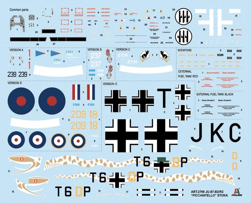 Italeri Ju87b2 R2 Picchiatello Bmbr 48 Model Kit — official product photo 2
