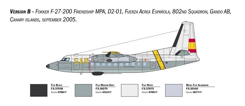 Italeri 1/72 F-27 Fokker Maritime Patrol Aircraf Model Kit — official product photo 5