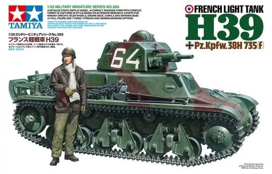 Tamiya 1/35 H39 French Lt Tank W Figures Model Kit — box art