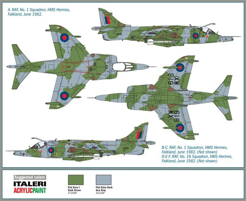 Italeri 1/72 Harrier Gr3 Fighter Model Kit — official product photo 3
