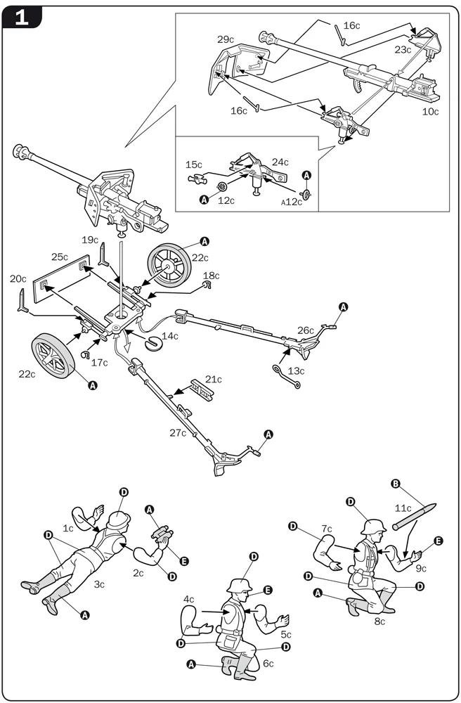 Italeri German Gun Set Pak37 Pak40 72 Model Kit — official product photo 4
