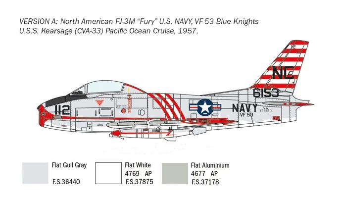 Italeri 1/48 FJ-2 North American 3 Fury Model Kit — official product photo 3