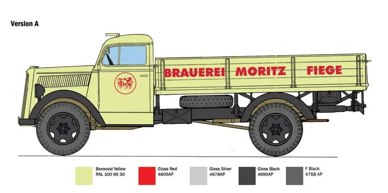 Italeri 1/24 Opel Blitz Classic Truck Model Kit — official product photo 4