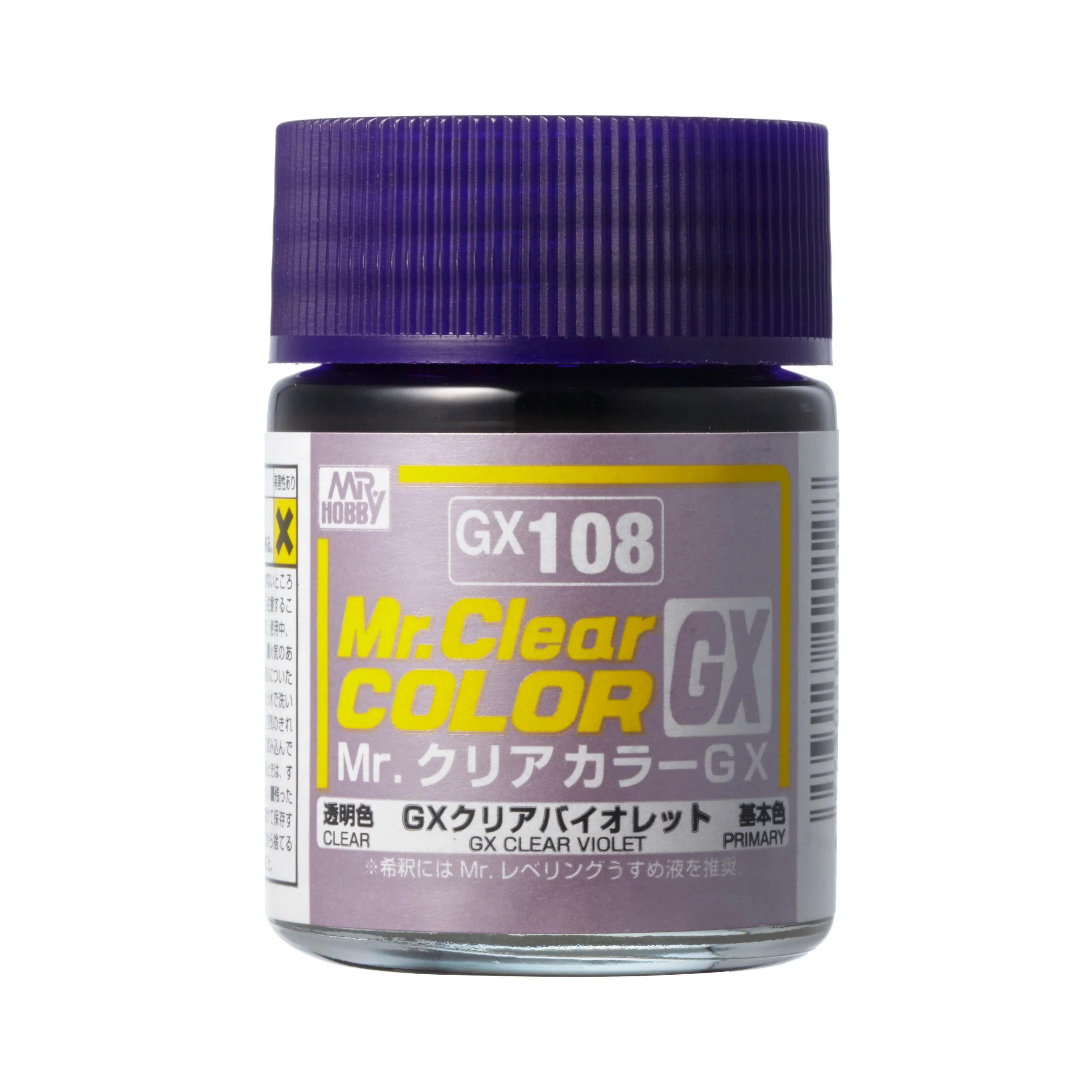 Mr. Hobby Mr. Color GX Clear Violet (GX108) 18 ml — official product photo 1
