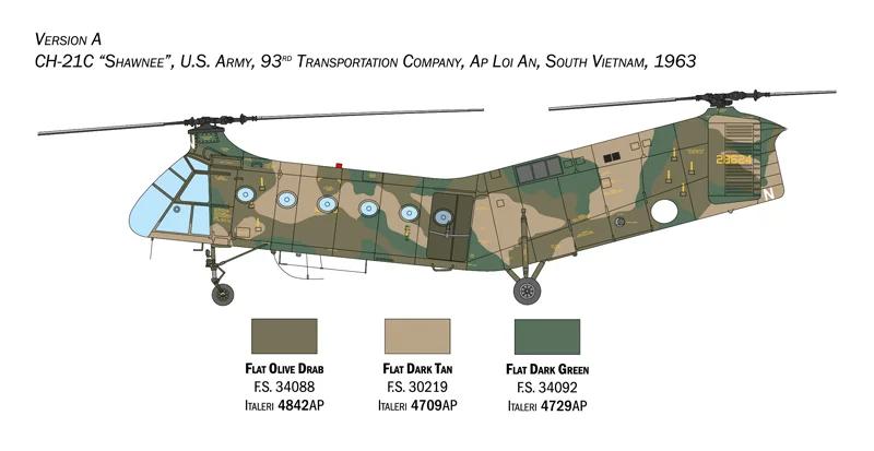Italeri 1/48 H-21C Flying Banana Gunship Model Kit — official product photo 4