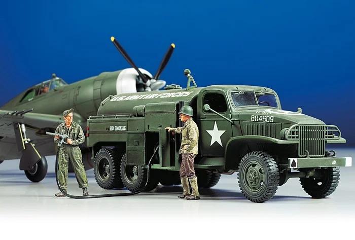 Tamiya 1/48 US Airfield Fuel Truck Model Kit — official product photo 3