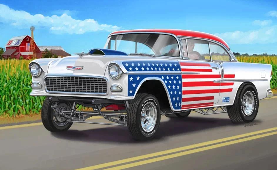 Revell 1/24 55 Chevy Bel Air Street Machin 2n1 Model Kit — official product photo 5